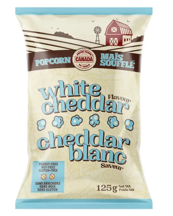 Case of 12 - White Cheddar Popcorn - Family Size 125g