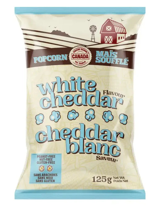 Case of 12 - White Cheddar Popcorn - Family Size 125g