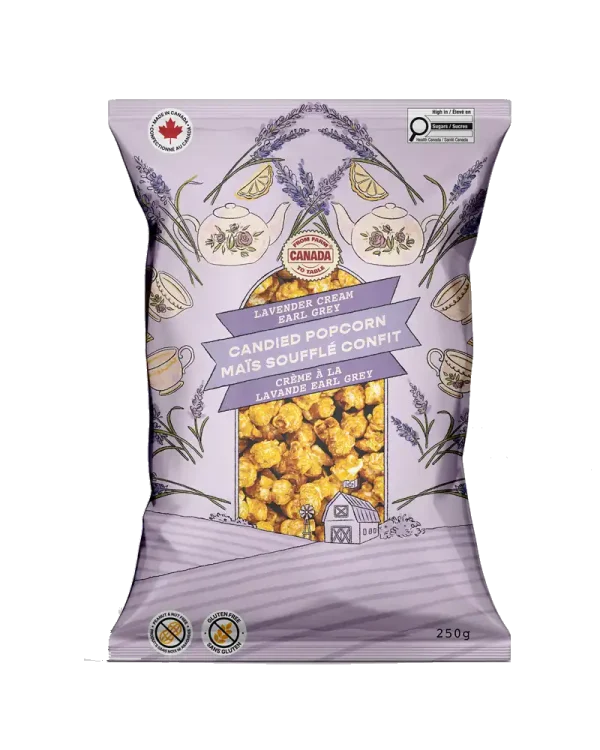 Lavender Cream Earl Grey Candied Popcorn, 250g