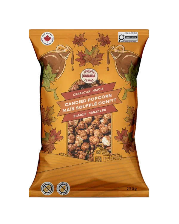 Canadian Maple Candied Popcorn – 250g bag